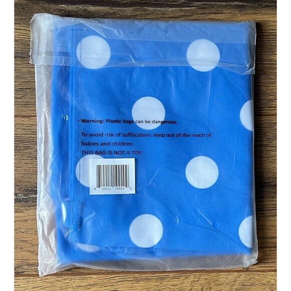 New Kate Spade Tote Blue White Polka Dot 25" x 15" XLarge Shopping Tote - Picture 4 of 4